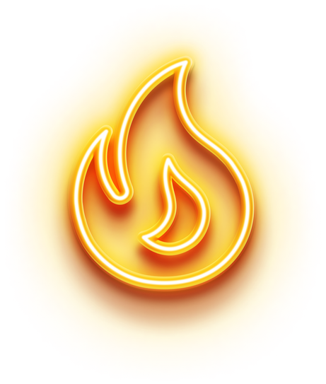 Neon fire icon